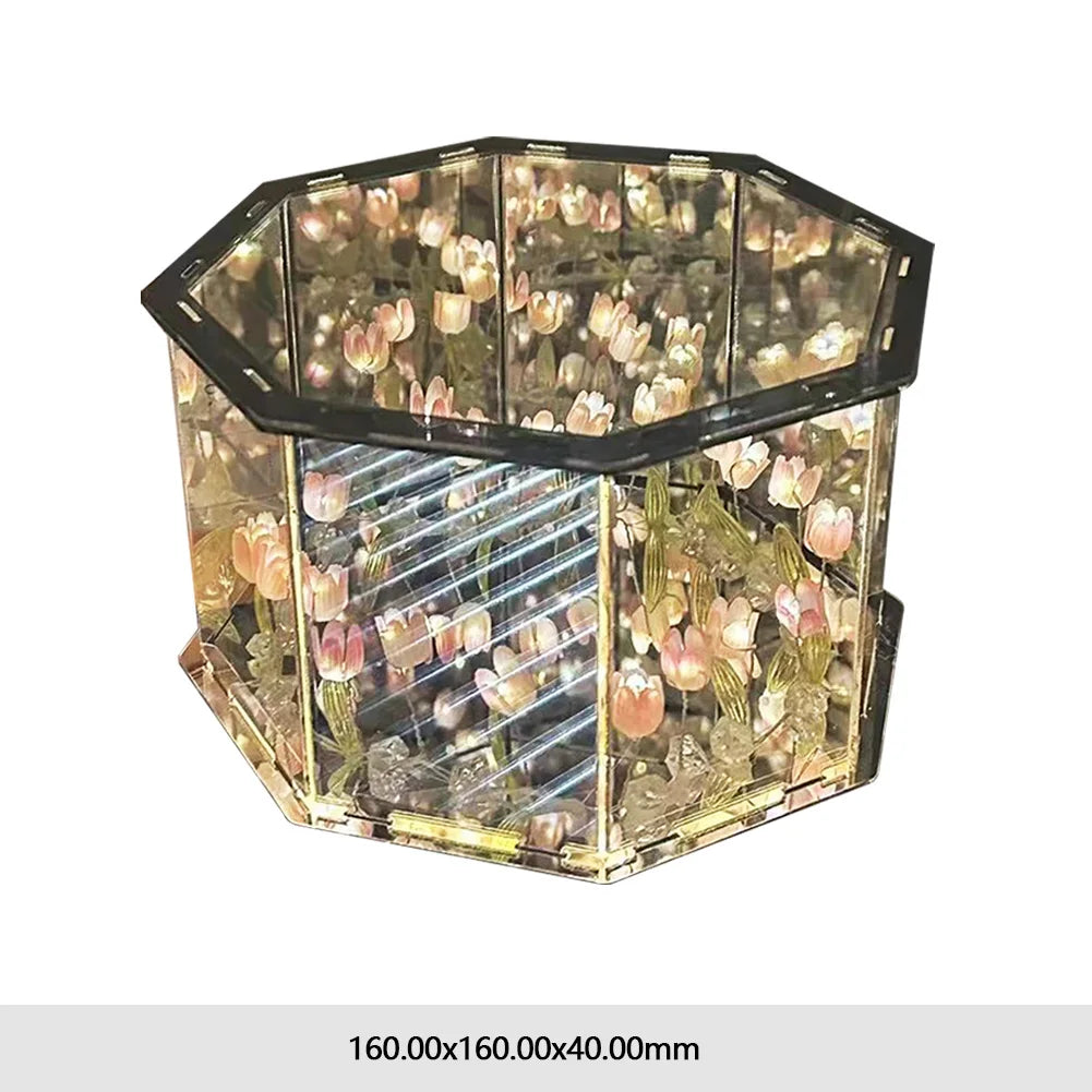 DIY infinity flower cube night light as a gift