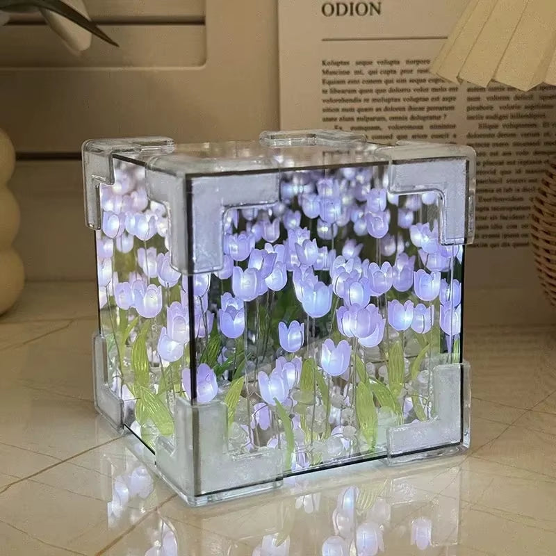 DIY tulip mirror cube night light material kit
