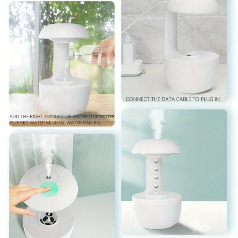 600Ml Anti-Gravity Water Droplet Humidifier USB Quiet Cool Mist LED Night Light Desktop Home Office ...