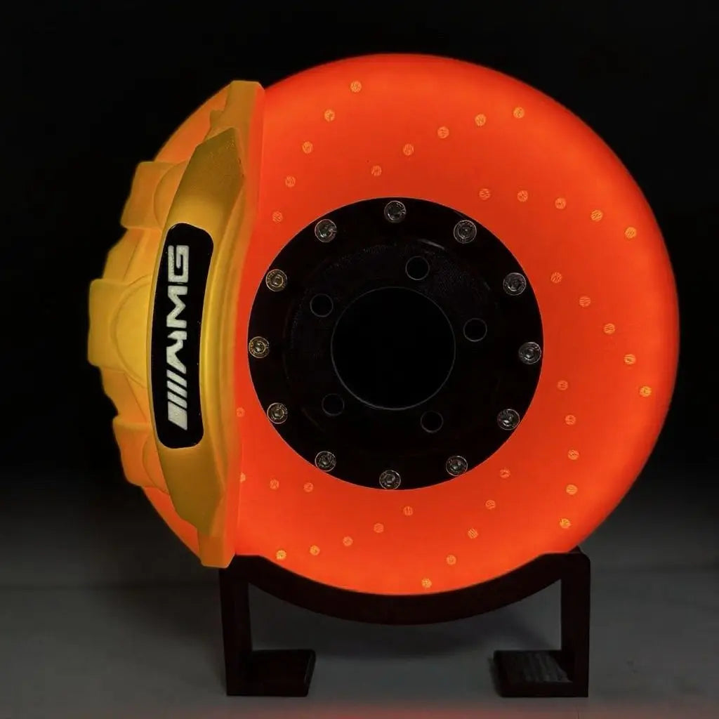 Original Night Light 3D Printing Luminous Brake Disc Caliper Model, LED Creative Desktop Charging Ambient Lamps