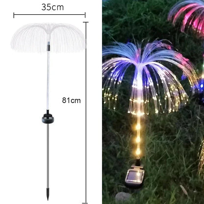 Solar jellyfish flower lights glowing outdoors