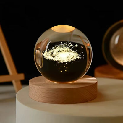 6Cm 3D Crystal Ball Decoration 2026 Astronomy Solar System Planets Moon Astronaut LED Balls Home Sno...
