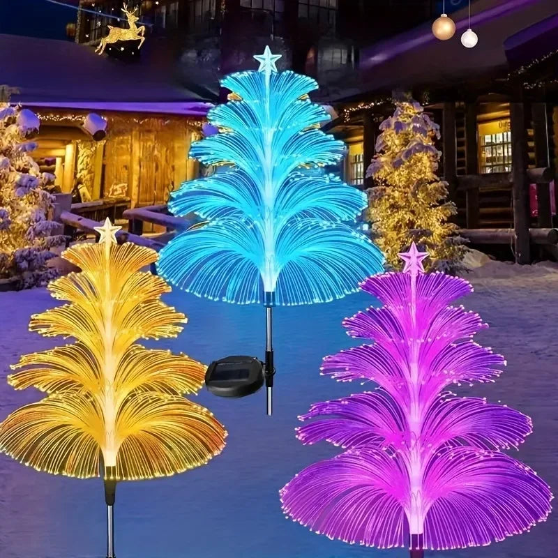 Optical fiber jellyfish lights at night