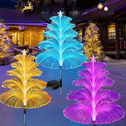 Optical fiber jellyfish lights at night