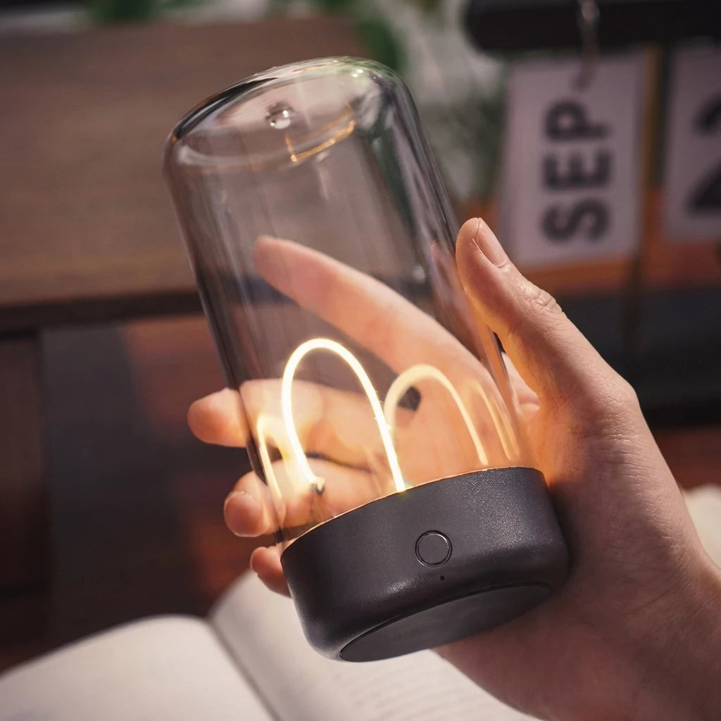 Sleek mini ambient light on a desk