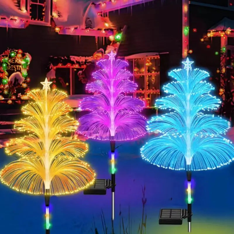 Waterproof solar jellyfish lights in a garden