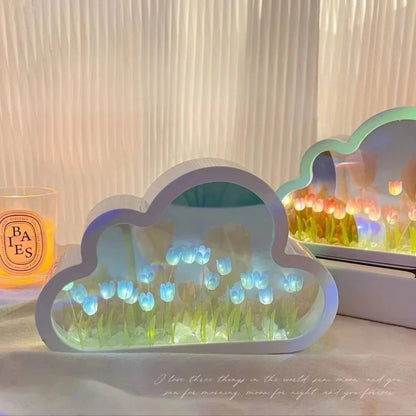 Cloud Tulip Night Light close-up of glowing flowers