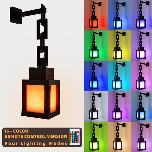 Pixel lantern night light glowing in 16 colors