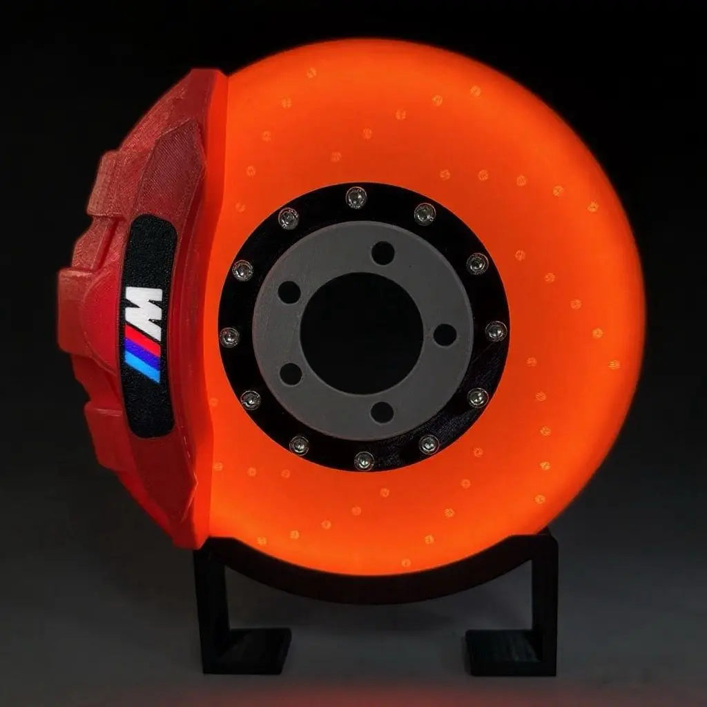 Original Night Light 3D Printing Luminous Brake Disc Caliper Model, LED Creative Desktop Charging Ambient Lamps