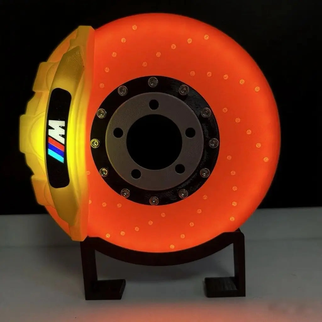 Original Night Light 3D Printing Luminous Brake Disc Caliper Model, LED Creative Desktop Charging Ambient Lamps